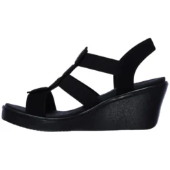 SKECHERS Women's Rumble On Camp Glam Wedge Sandal -Skechers 2079421 001 alt2