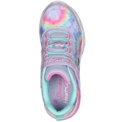 SKECHERS Girls' Flutter Heart Lights - Groovy Swirl Shoes -Skechers 2090306 508 alt4